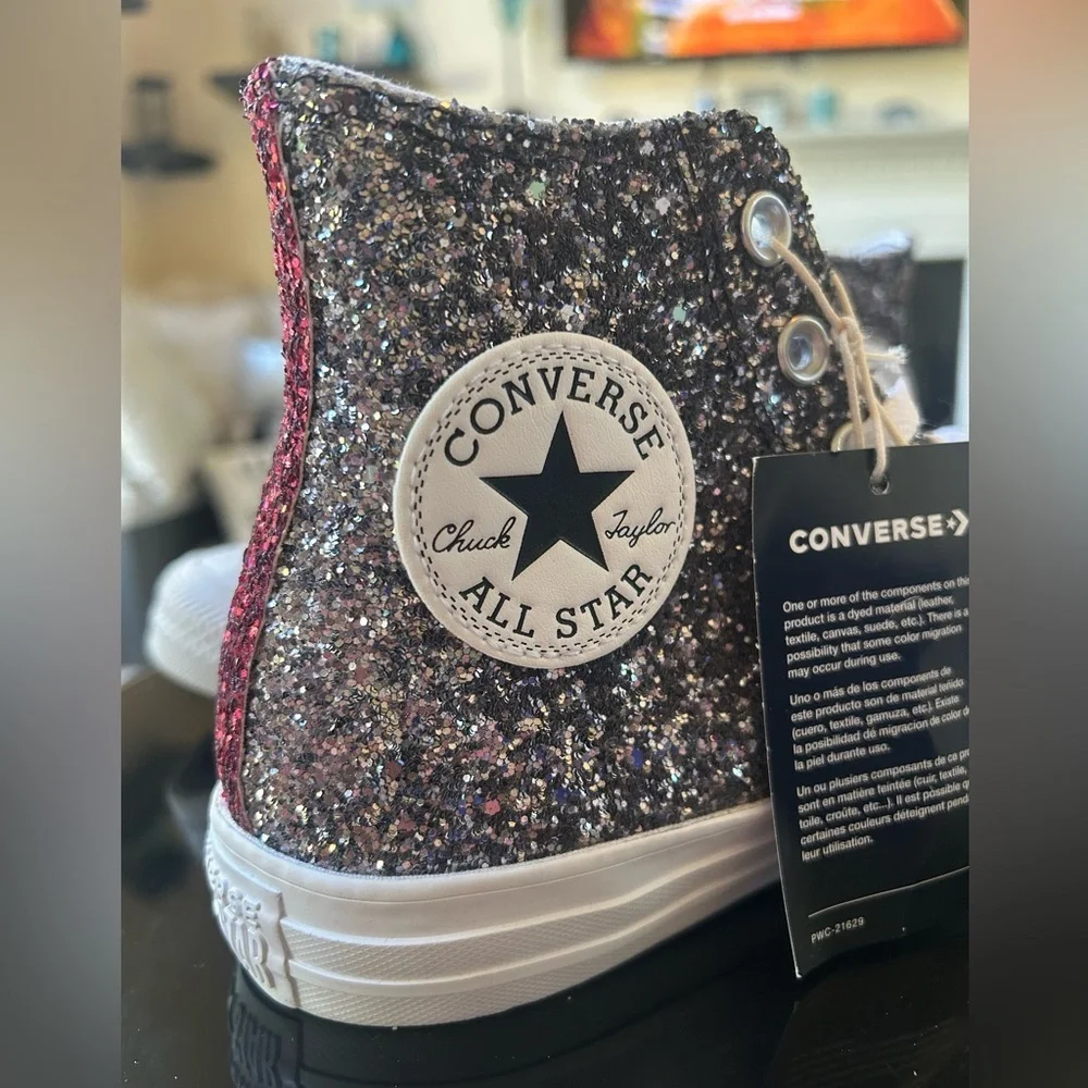 NWT CONVERSE YOU Chuck Taylor Hightop Chunky Glitter Sneakers